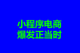 小程序電商：爆發(fā)正當(dāng)時(shí)【廣州小程序開發(fā)】